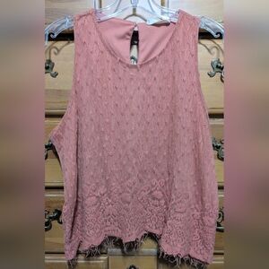 Sophie Rue Lace Overlay Tank Top - Rose